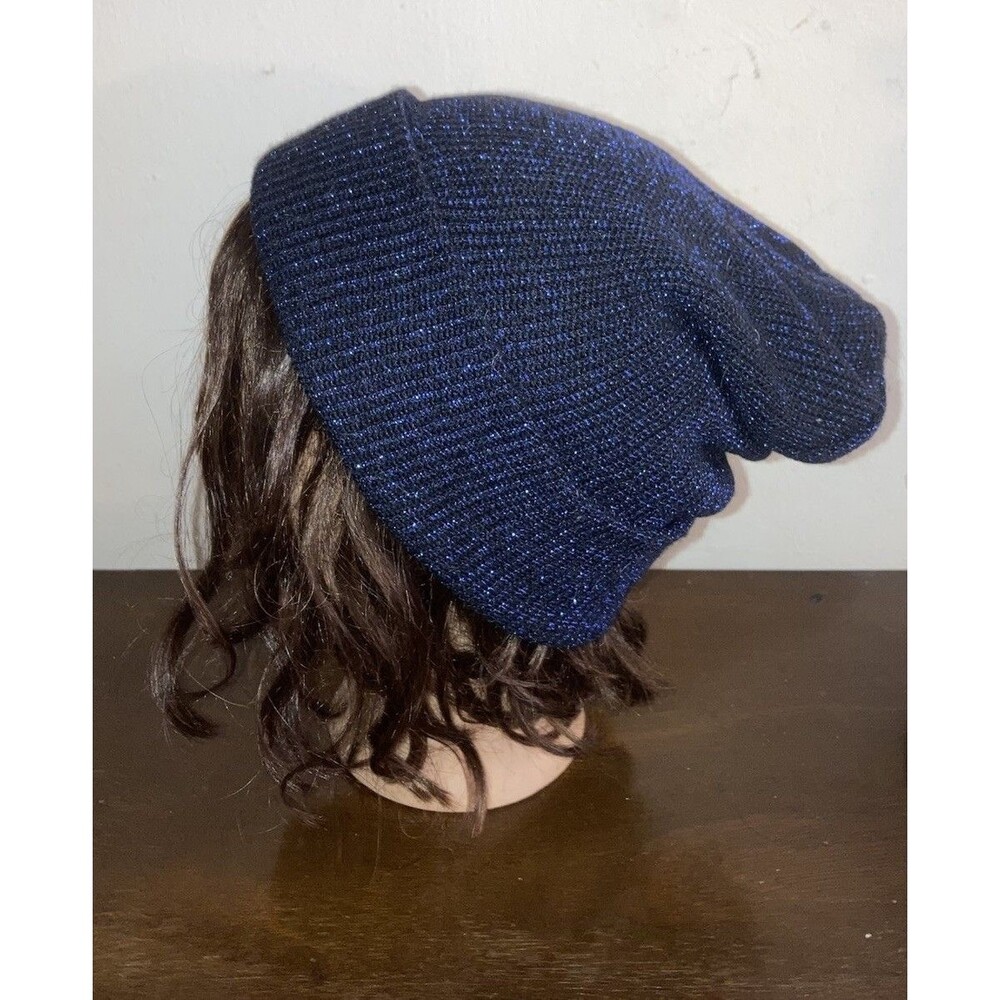 Wild Fable Beanie Toque Women Blue Knit Hat Sparkle Winter Slouchy Juniors NWT